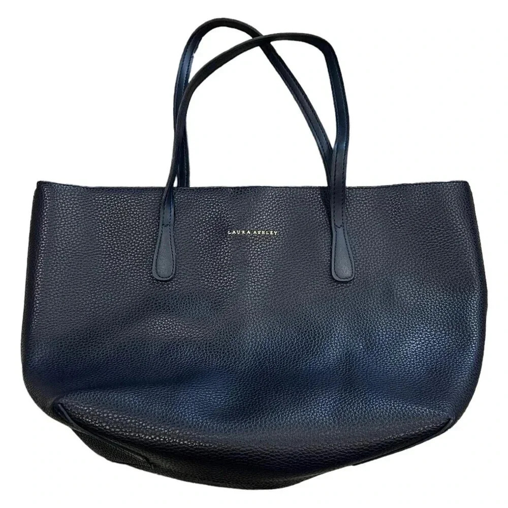 Laura Ashley Navy Pebble Large Tote